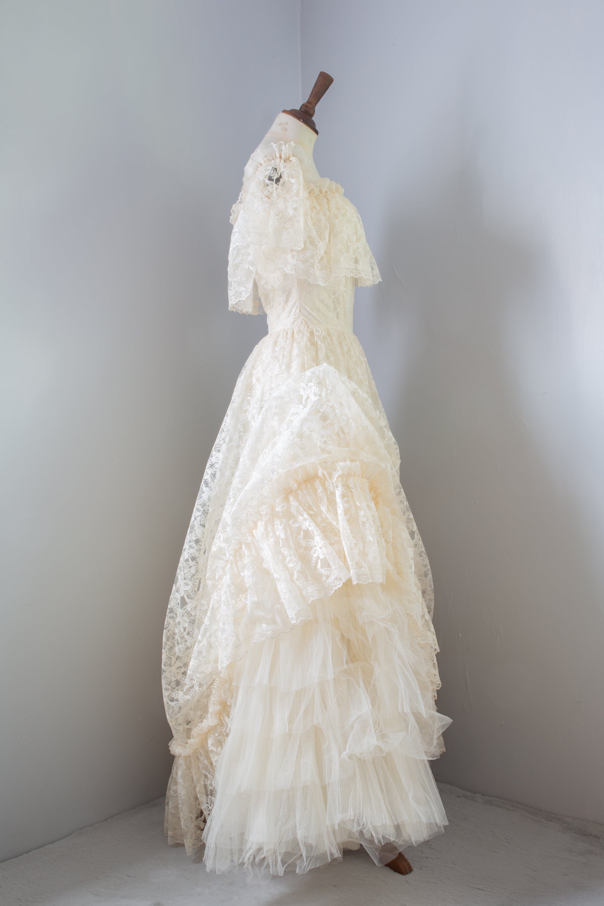 white christmas dresses Vintage 1980s Cream Lace Victorian Wedding Dress – ALEXANDRA-KING