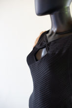 Vintage 1930s Black Crepe Pin Tuck Gown
