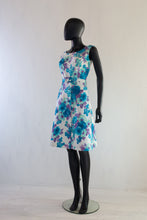 Vintage 1960s Blue Floral Dress