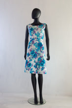 Vintage 1960s Blue Floral Dress