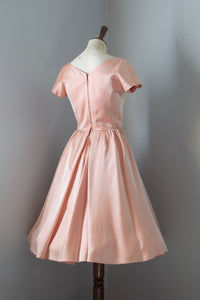 Vintage 1950s Ballet Pink Rose Dress