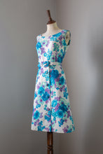 Vintage 1960s Blue Floral Dress