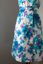 Vintage 1960s Blue Floral Dress