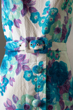 Vintage 1960s Blue Floral Dress