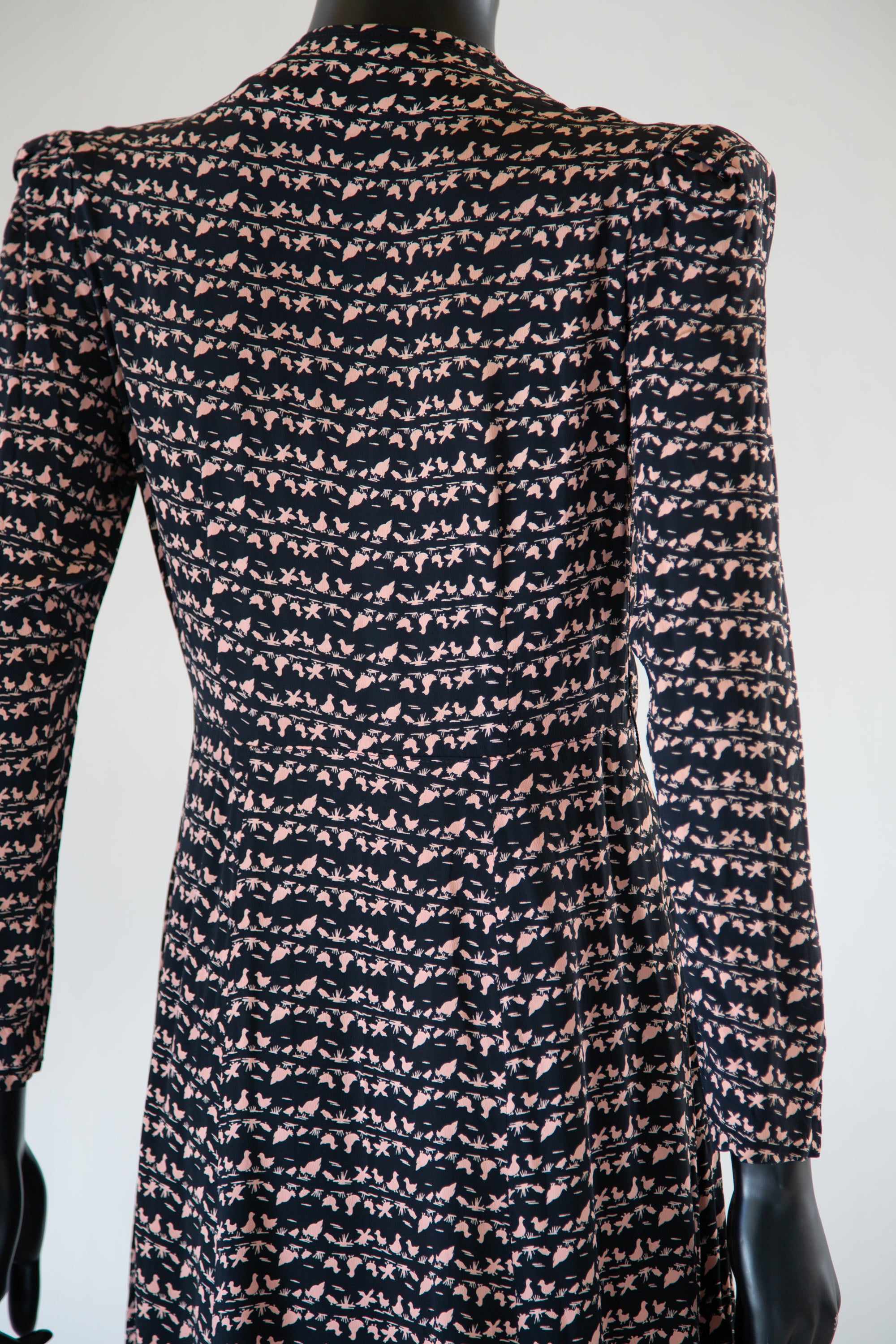 Vintage 1940s Novelty Print Tea Dress