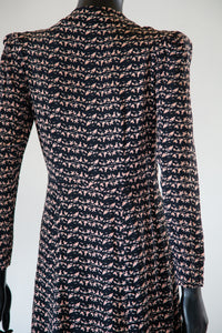 Vintage 1940s Novelty Print Tea Dress