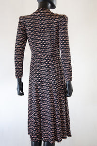 Vintage 1940s Novelty Print Tea Dress