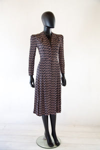 Vintage 1940s Novelty Print Tea Dress