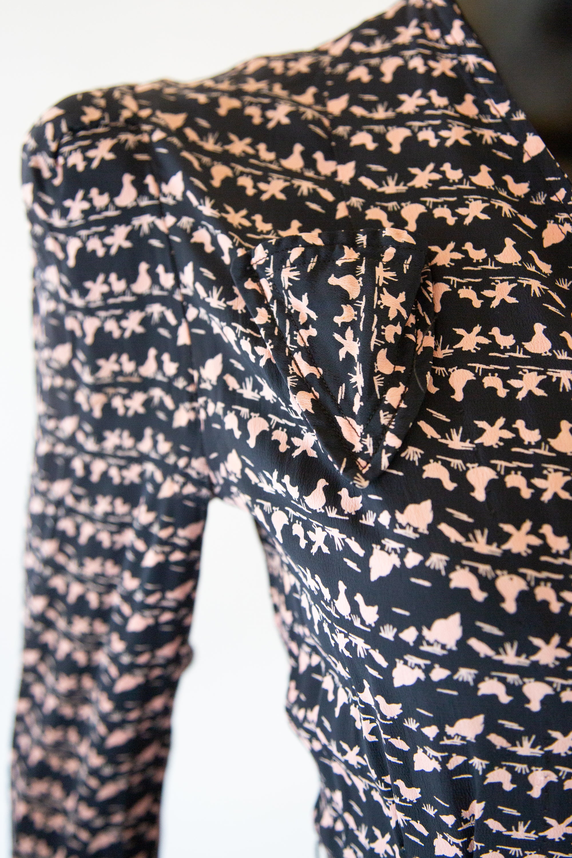 Vintage 1940s Novelty Print Tea Dress
