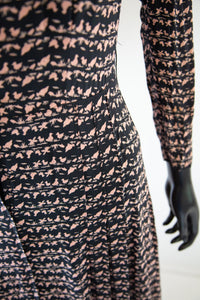 Vintage 1940s Novelty Print Tea Dress
