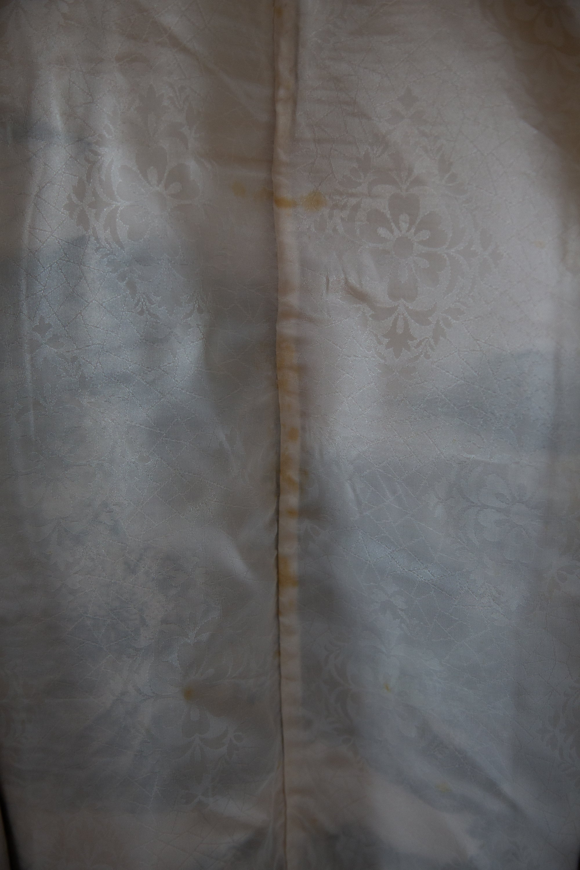 Vintage 1960s Blush Cream Silk Landscape Haori Jacket