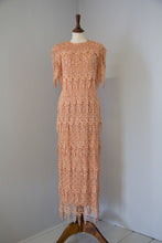 Vintage 1980s Peach Guipure Lace Tiered Maxi Dress
