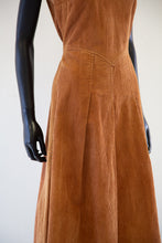 Vintage 1970s Brown Cord Pinafore Dress