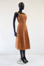 Vintage 1970s Brown Cord Pinafore Dress