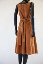 Vintage 1970s Brown Cord Pinafore Dress