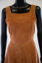 Vintage 1970s Brown Cord Pinafore Dress