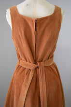 Vintage 1970s Brown Cord Pinafore Dress