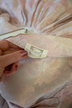 Vintage 1940s Pink Damask Maxi Dress