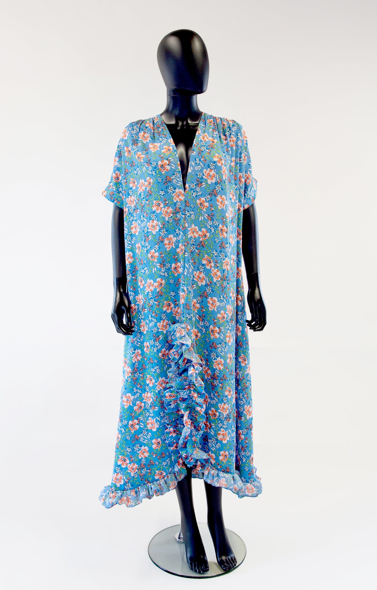 Belle Blue Floral Cotton Summer Dress