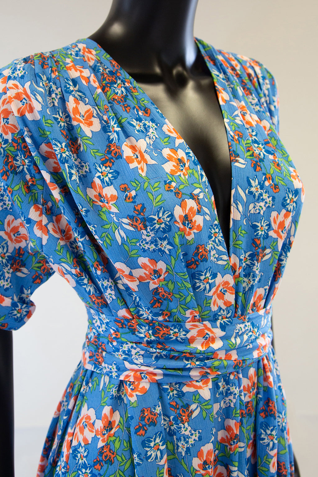 Belle Blue Floral Cotton Summer Dress