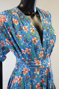 Belle Dress in Blue Floral Muslin
