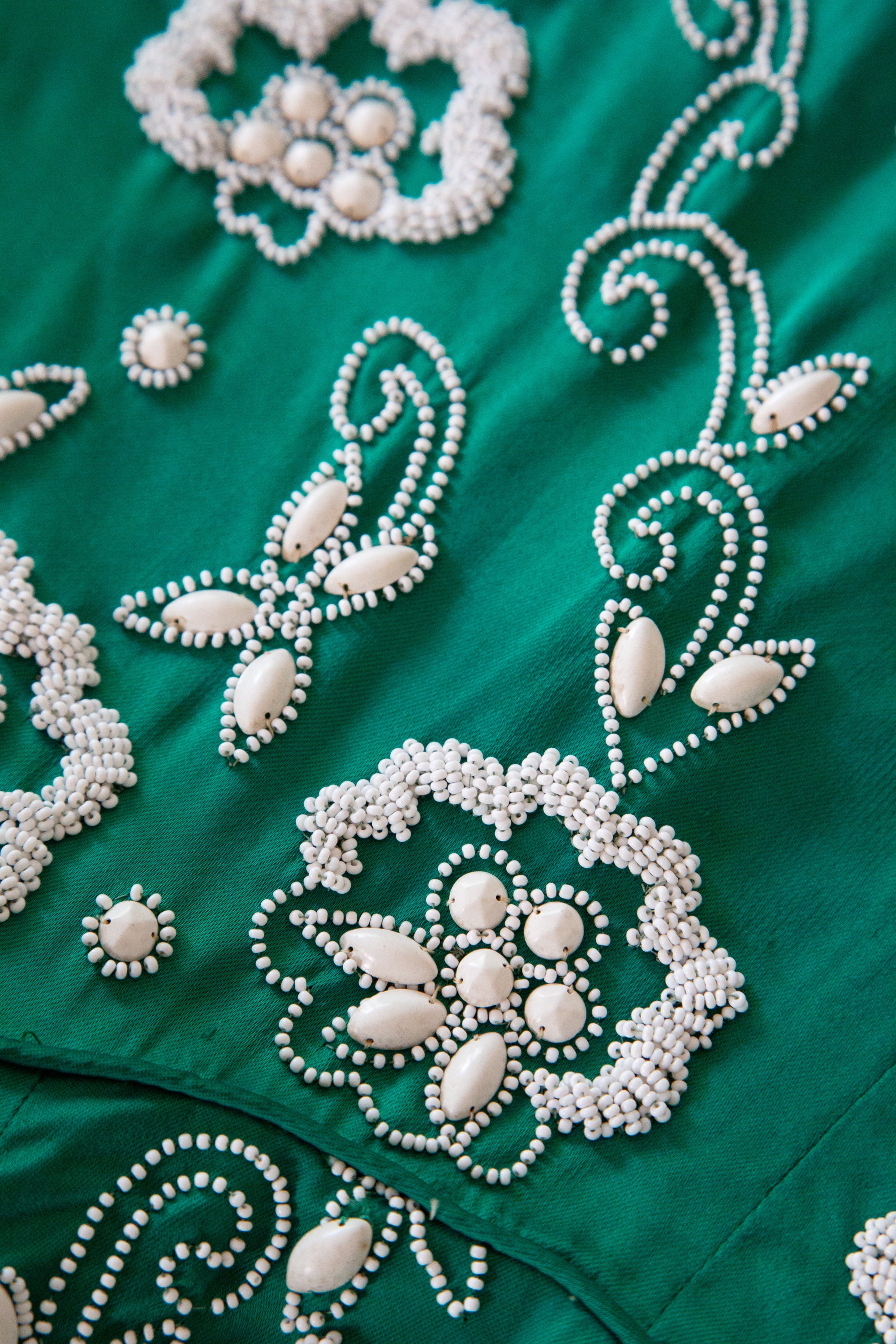 Vintage 1950s Green Beaded Cocktail Dress Vintage 1950s Green Beaded Cocktail Dress