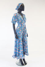 Belle Dress in Blue Floral Muslin