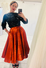 Firebird - Orange Vintage Brocade Midi Dress