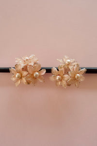 Vintage 1960s Peach Blossom Plastic Earrings