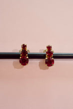 Vintage 1960s Garnet Red Crystal Earrings
