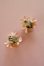 Vintage 1960s Peach Blossom Plastic Earrings