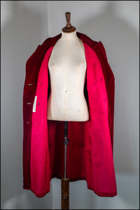 Vintage 1960s Christian Dior Red Velvet Coat