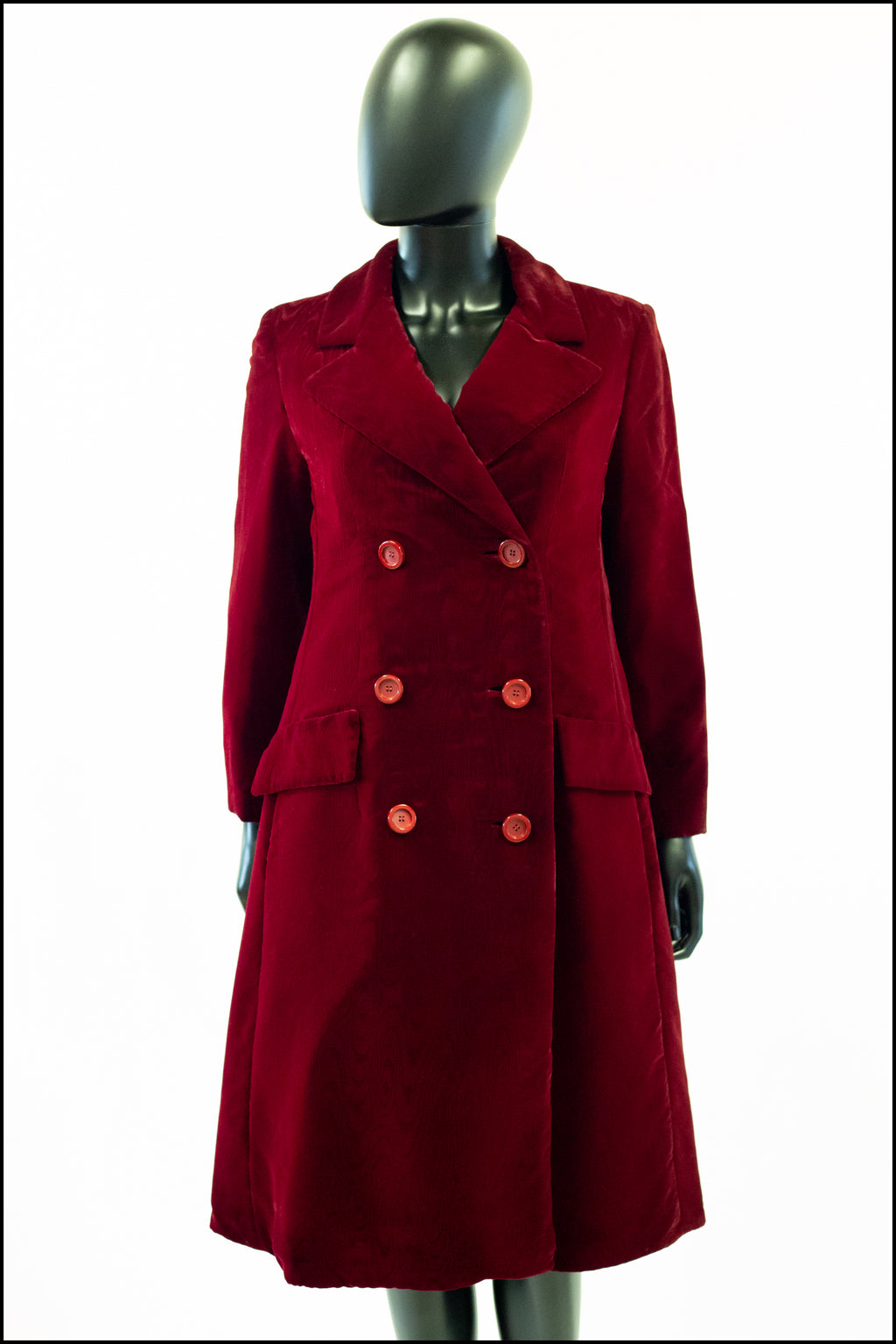 vintage Christian Dior New York Red Velvet Coat 1950s Alexandra King
