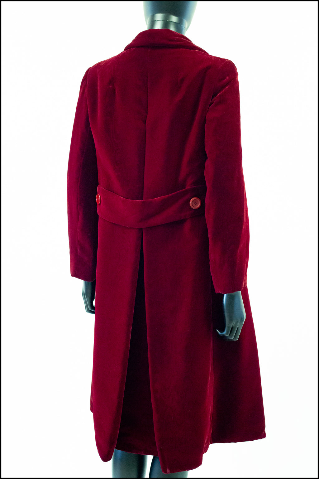 vintage Christian Dior New York Red Velvet Moire Coat 1950s Alexandra King