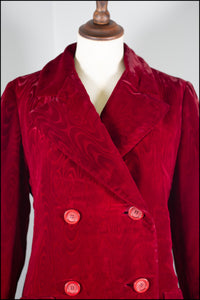 Vintage 1960s Christian Dior Red Velvet Coat