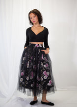 Si - Rose Linen Tulle Midi Skirt