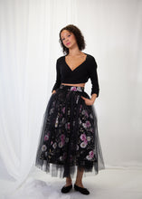 Si - Rose Linen Tulle Midi Skirt