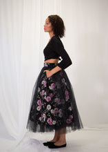 Si - Rose Linen Tulle Midi Skirt