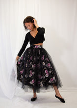 Si - Rose Linen Tulle Midi Skirt