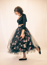 Si - Rose Linen Tulle Midi Skirt