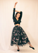 Si - Rose Linen Tulle Midi Skirt