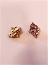 Vintage 1960s Pink Rhinestone Clip on Earrings