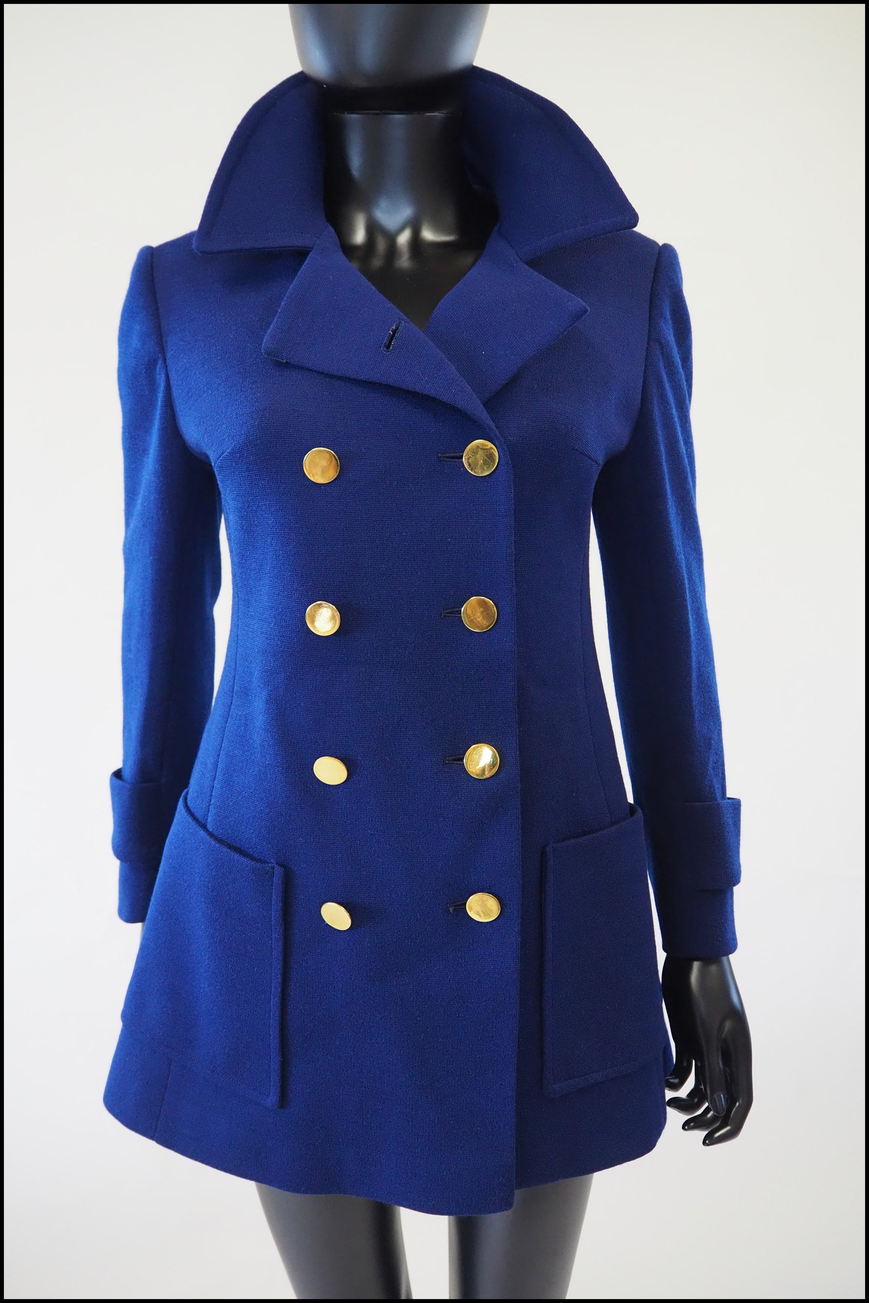 青*子様 60's U.K. VINTAGE PURE WOOL COATウール Vintage 1960s French Blue Pea Coat – ALEXANDRA-KING