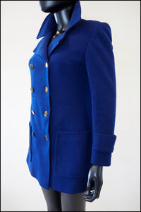 Vintage 1960s French Blue Pea Coat