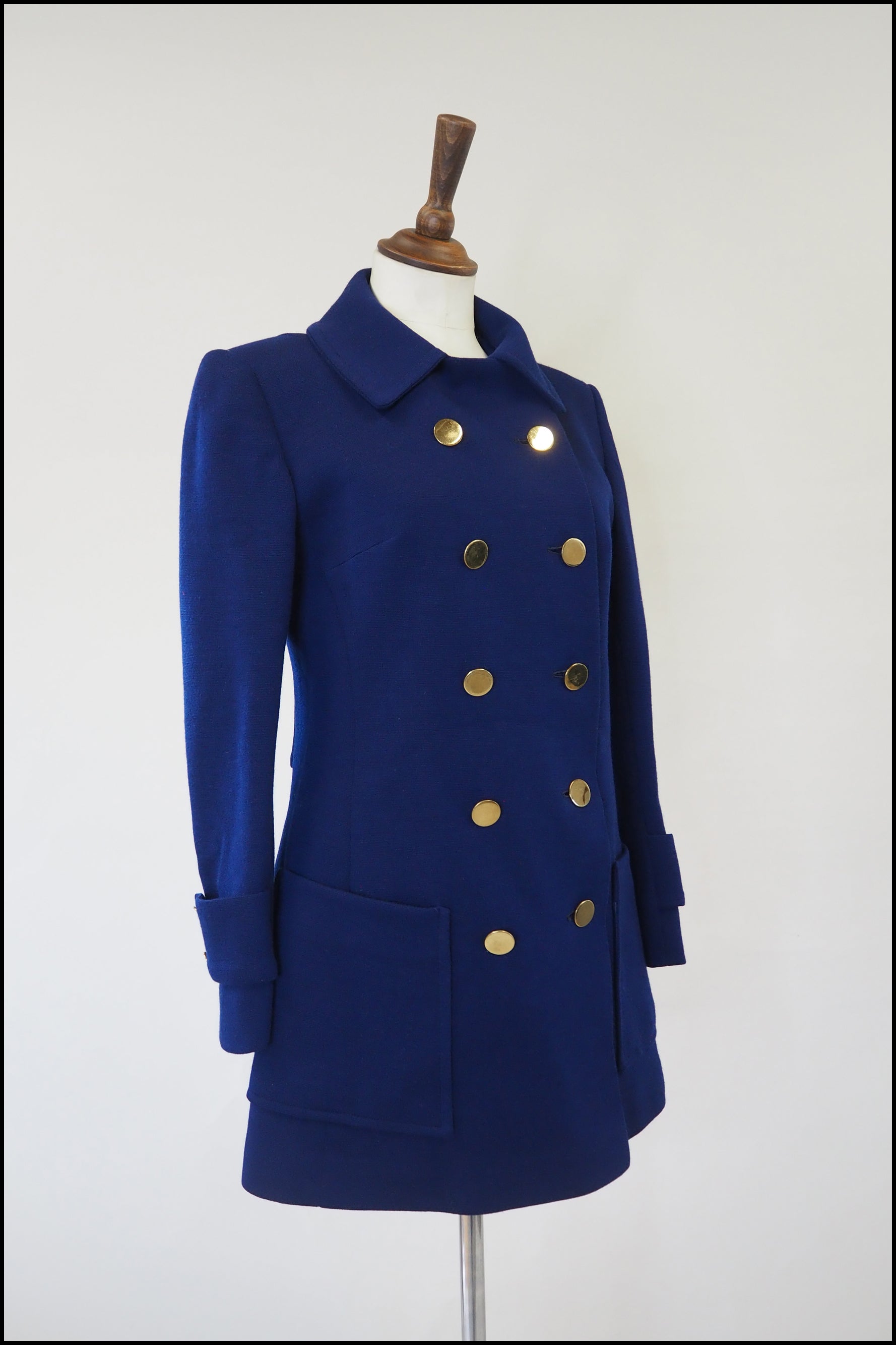 青*子様 60's U.K. VINTAGE PURE WOOL COATウール Vintage 1960s French Blue Pea Coat – ALEXANDRA-KING