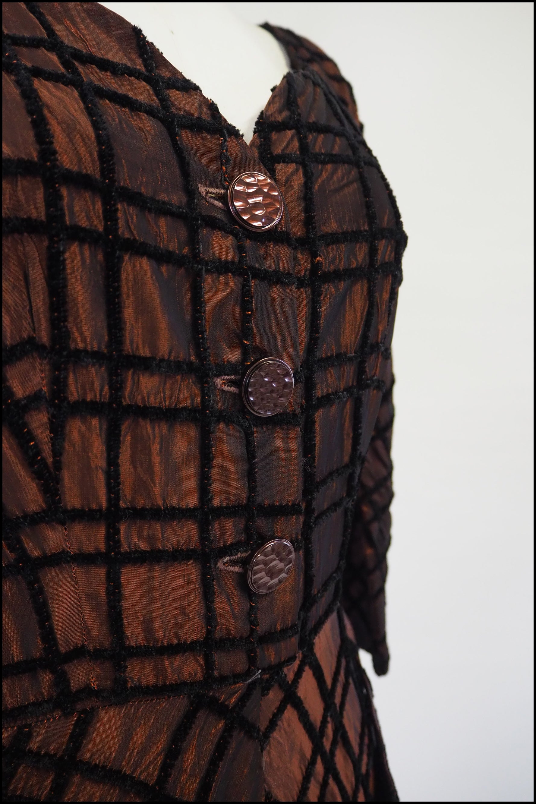 Vintage 1950s Amber Taffeta Cocktail Dress