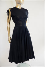 Vintage 1950s Little Black Crepe Dress