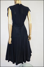 Vintage 1950s Little Black Crepe Dress