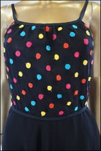Vintage 1970s Black Dot Chiffon Maxi Dress