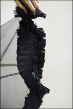 Vintage 1930s Black Sequin Tulle Dress